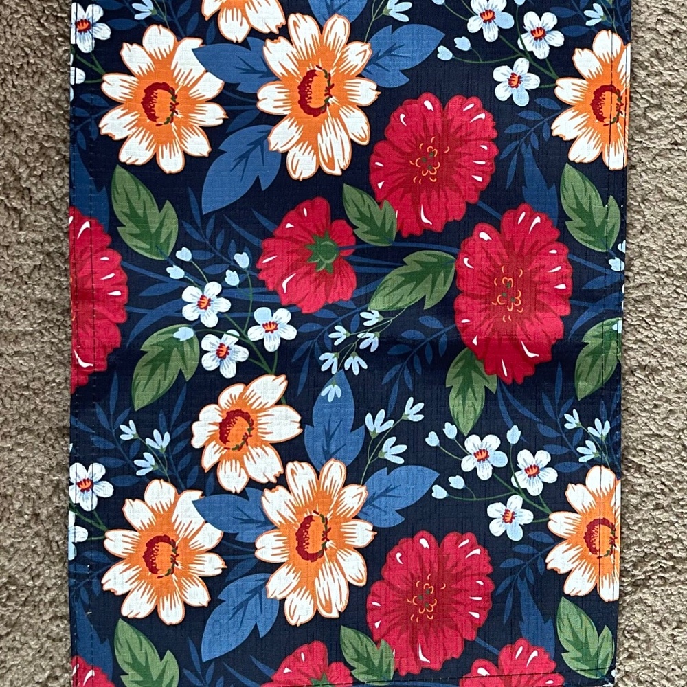 Night floral and floral scroll reversible placemat